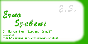 erno szebeni business card